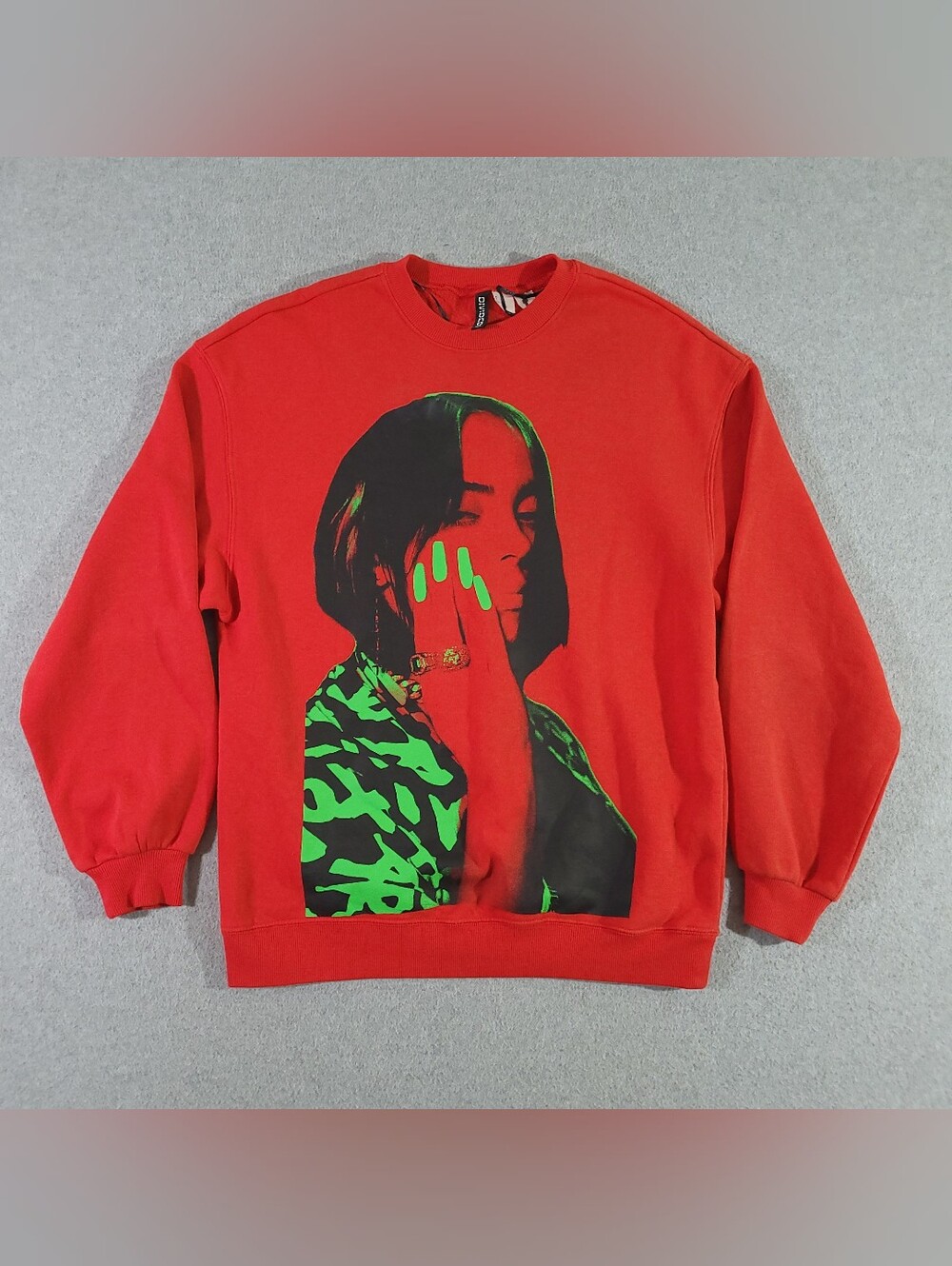 H&M Billie Eilish Graphic Crewneck Sweatshirt Women's XS Red Music